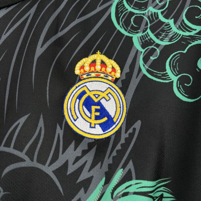 Mens Real Madrid 2025/26 Green and Black Dragon Jersey 3