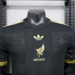 Mens Mexico 2025/26 Gold- Black Jersey Player Version 2