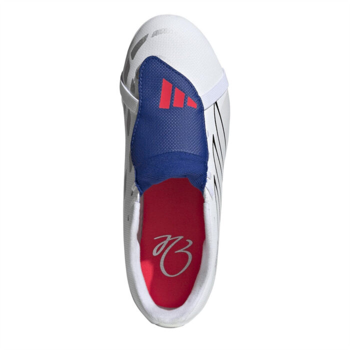 adidas Predator Fold Over Tongue Junior Firm Ground Football Boots – White/Blue – view 5