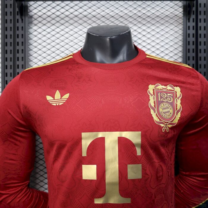 Mens Bayern Munich 2024/25 125 Anniversary Long Sleeve Jersey Player Version 2