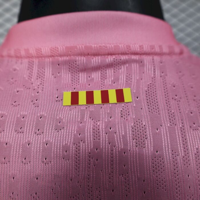 Mens Barcelona 2025/26 Rose Pink Jersey Player Version 3