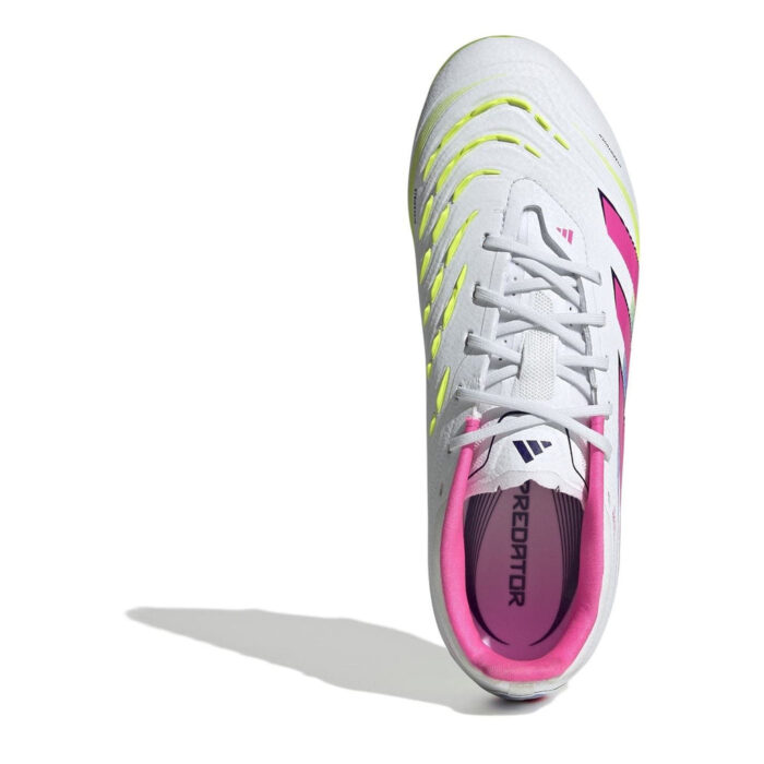adidas Predator Junior Firm Ground Football Boots – White/Pink – view 5