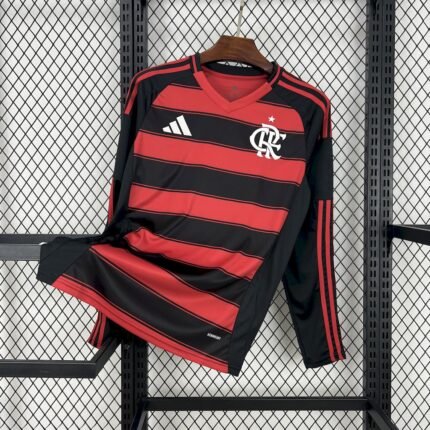 Mens Flamengo 2025/26 Home Long Sleeve Jersey