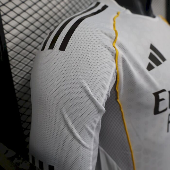 Mens Real Madrid 2025/26 Home Long Sleeve Jersey Player Version 4