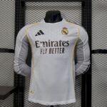 Mens Real Madrid 2025/26 Home Long Sleeve Jersey Player Version