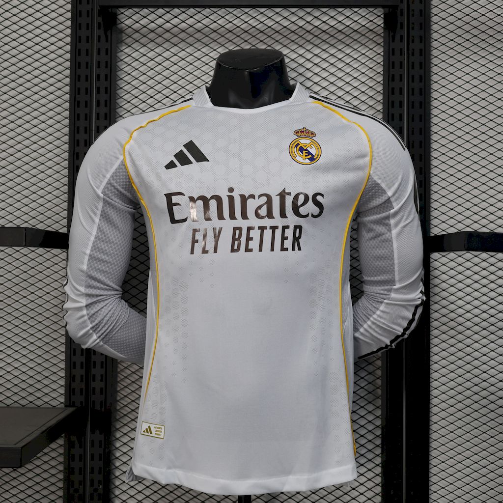 2025022814304943.jpg Mens Real Madrid 2025/26 Home Long Sleeve Jersey Player Version