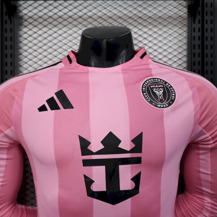 Mens Inter Miami CF 2025/26 Home Long Sleeve Jersey Player Version 4
