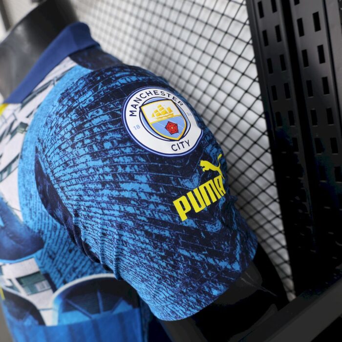 Mens Manchester City 2025/26 Blue Jersey Player Version 4