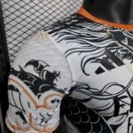 Mens Real Madrid 2025/26 Black and white dragon version Jersey Player Version 2