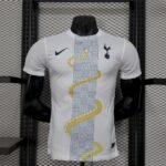 Mens Tottenham Hotspur 2025/26 White Gold Snake Edition Jersey Player Version