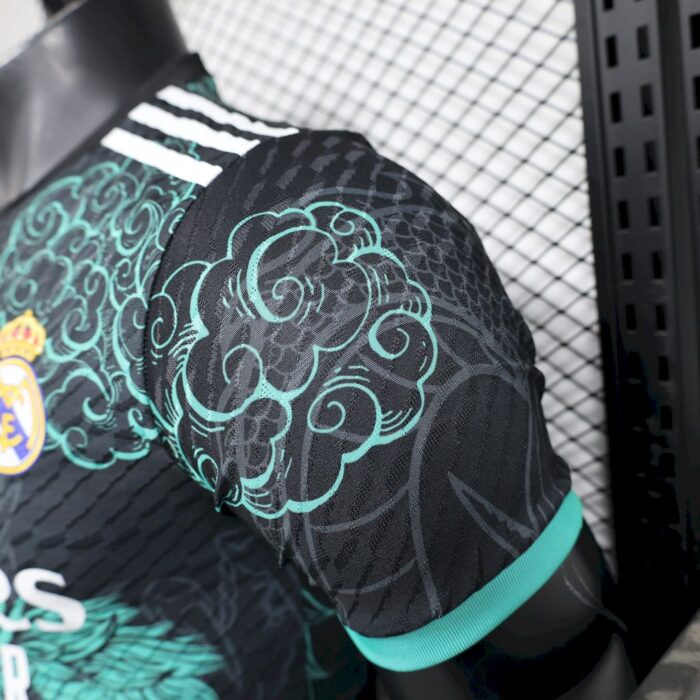 Mens Real Madrid 2025/26 Black Green Dragon Edition Jersey Player Version 2