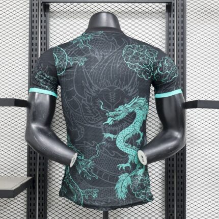 Mens Real Madrid 2025/26 Black Green Dragon Edition Jersey Player Version 1