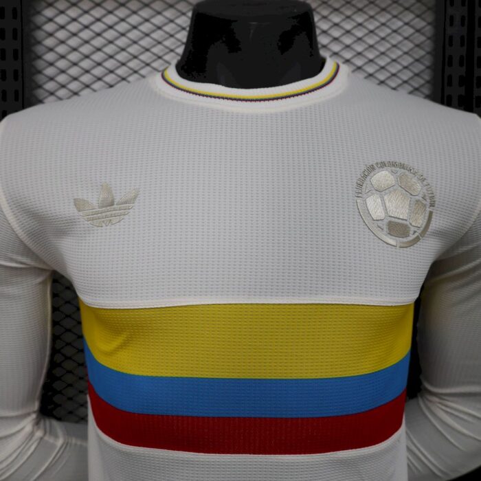 Mens Colombia 2024/25 100th Anniversary Long Sleeve Jersey Player Version 2