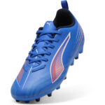 Puma Junior Multi-Ground Football Boots – ltrBl-Wht-GlwRd – view 6