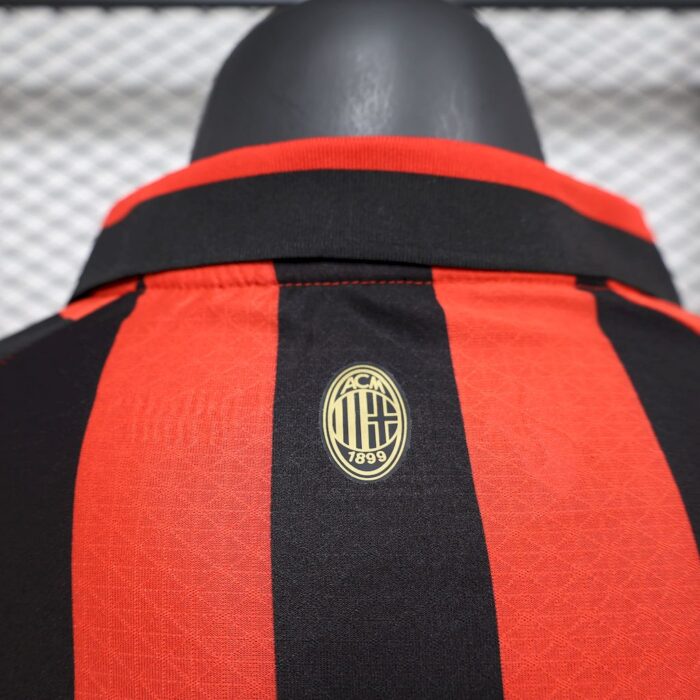 Mens AC Milan 2024/25 125th Anniversary Edition Retro Long Sleeve Jersey Player Version 2