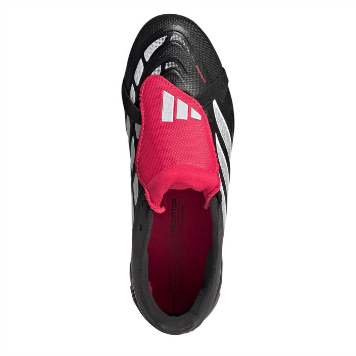 adidas Predator Fold Over Tongue Junior Firm Ground Football Boots – Black/Red – view 5