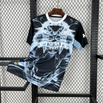 Mens Manchester City 2025/26 Black and blue concept version Jersey