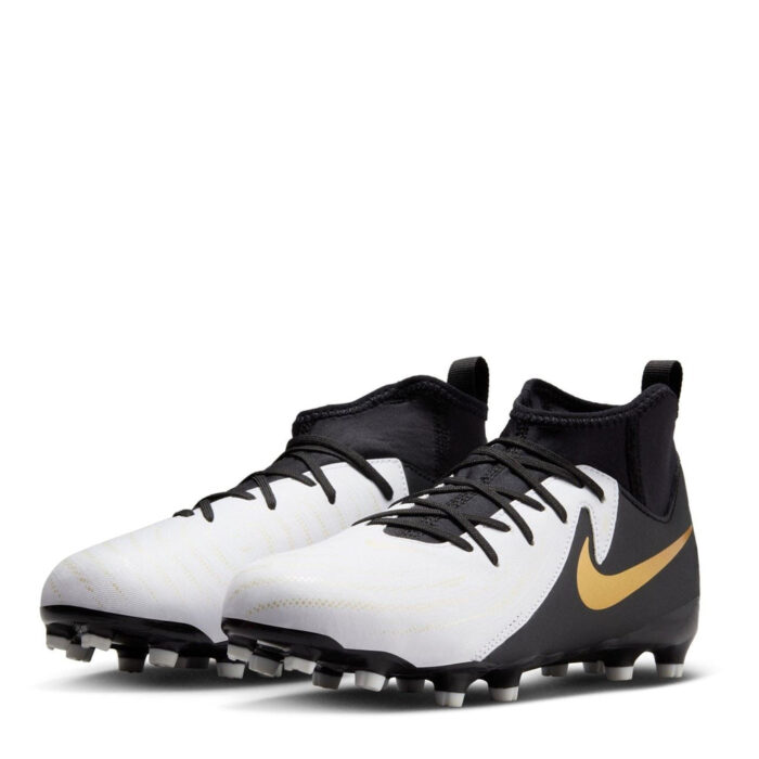 Nike Phantom Luna Ii Junior Firm Ground Football Boots – White/Blk/Gold – view 4