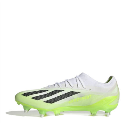 adidas X Crazyfast Soft Ground Football Boots – Wht/Blk/Lemon – view 2