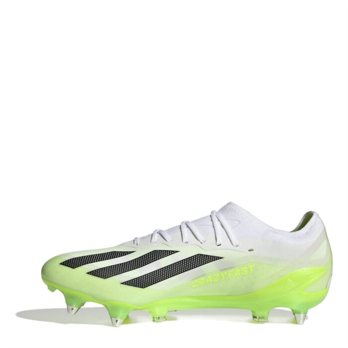 adidas X Crazyfast Soft Ground Football Boots – Wht/Blk/Lemon – view 2