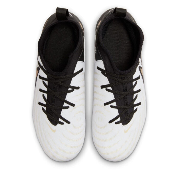 Nike Phantom Luna Ii Junior Firm Ground Football Boots – White/Blk/Gold – view 6