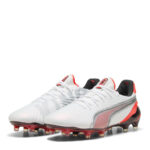 Puma King Firm Ground Football Boots – White-Silver