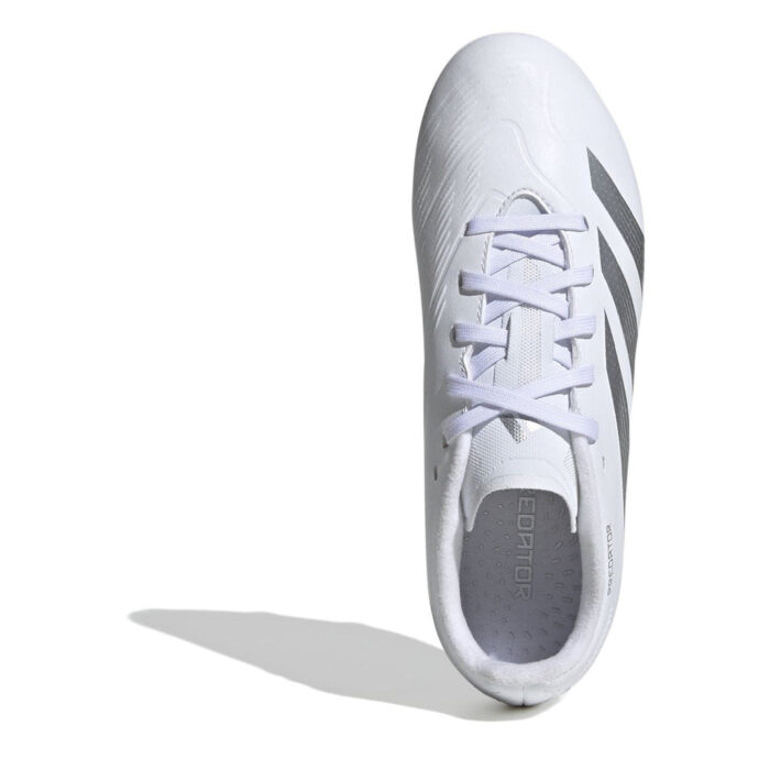 adidas Predator 24 Junior Firm Ground Football Boots – White/Silver – view 5