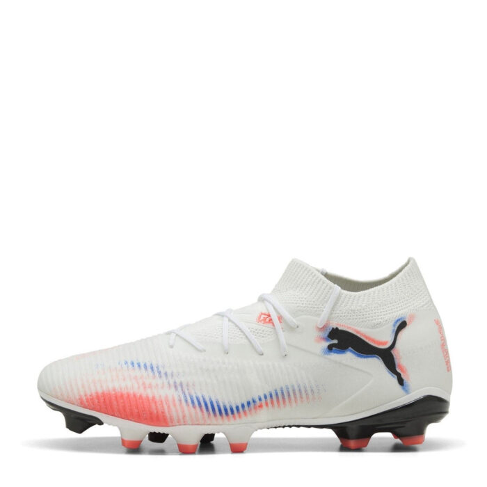 Puma Future 8 Firm Ground Football Boots – White/Black/Red - Image 2