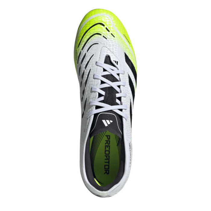 adidas Predator Firm Ground Football Boots – White/Blk/Lemon – view 5