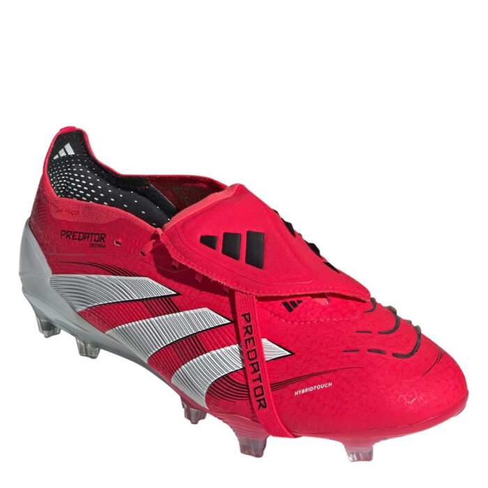 adidas Predator Firm Ground Football Boots – Red/White – view 3
