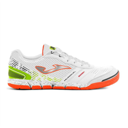 Joma Mundial Leather Indoor Football Boots – White/FluOrange