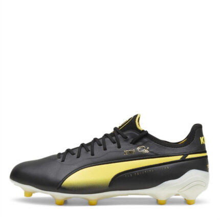 Puma King Firm Ground Football Boots – Blk/Wht/Yellow – view 2
