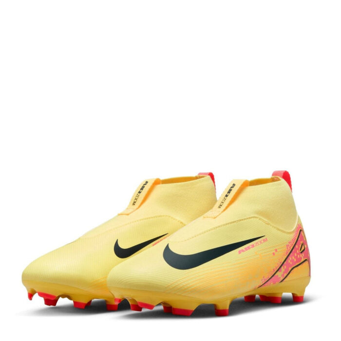 Nike Zoom Mercurial Superfly 10 Junior Firm Ground Football Boots – Orange/Navy – view 4