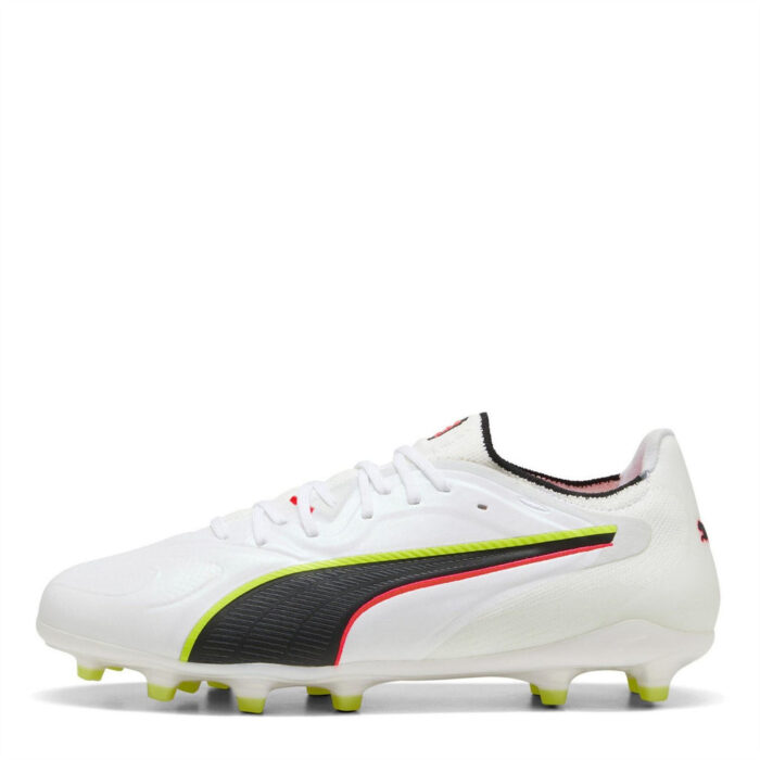 Puma King Firm Ground Football Boots – White-Red – view 2
