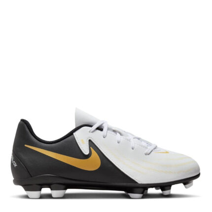 Nike Phantom Gx Ii Junior Firm Ground Football Boots – White/Blk/Gold