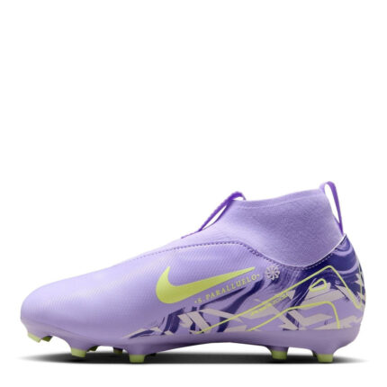 Nike Zoom Mercurial Superfly 10 Junior Firm Ground Football Boots – Purple/Volt – view 2
