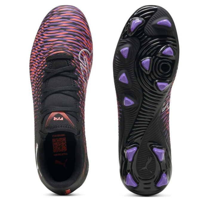 Puma Womens Future 8 Firm Ground Football Boots – Black/White/Red – view 3