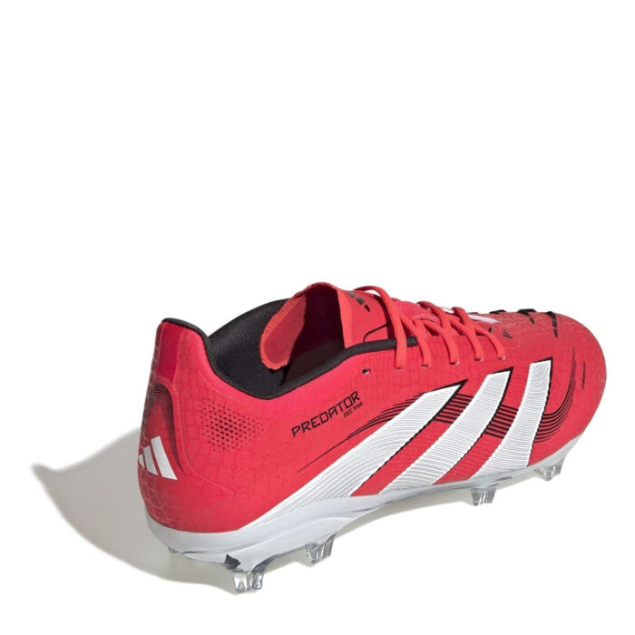 adidas Predator Junior Firm Ground Football Boots – Red/White - Image 4