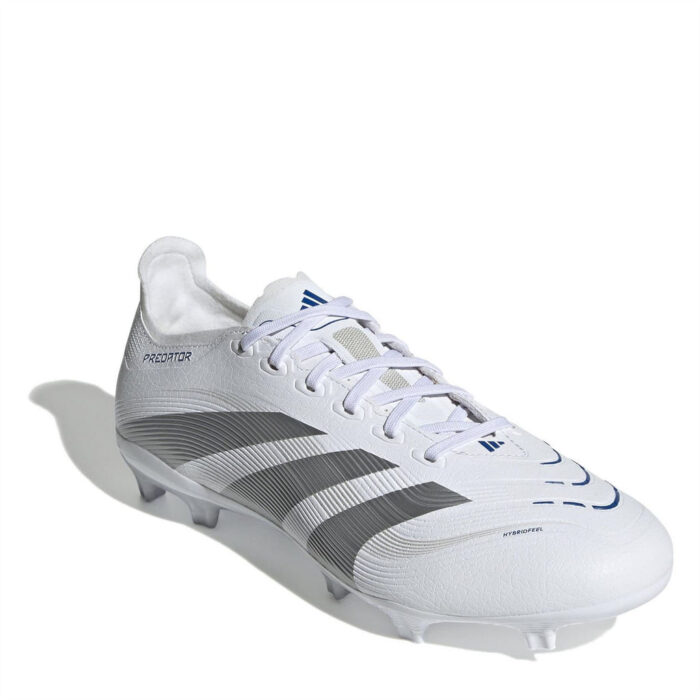 adidas Predator Firm Ground Football Boots – White/Silver – view 3