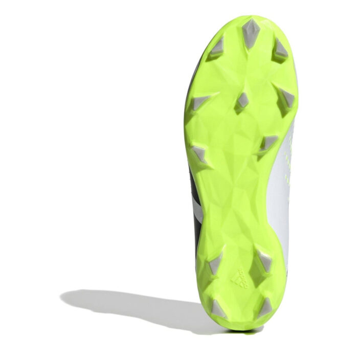 adidas Predator Edge.3 Junior Firm Ground Football Boots – Wht/Blk/Lemon – view 6