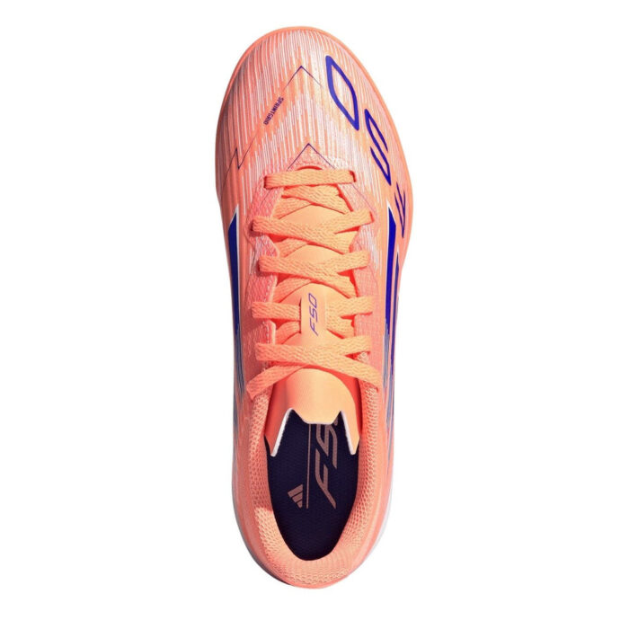 adidas F50 Messi Junior Turf Football Boots – Orange/Blue – view 5