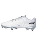 Skechers Razor Junior Firm Ground Football Boots – White/Silver – view 2