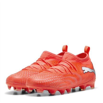 Puma Future 9 Junior Firm Ground Football Boots – Red/Silver