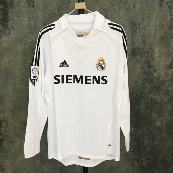 Retro Real Madrid 2005/06 Home Long Sleeve Jersey - Image 2