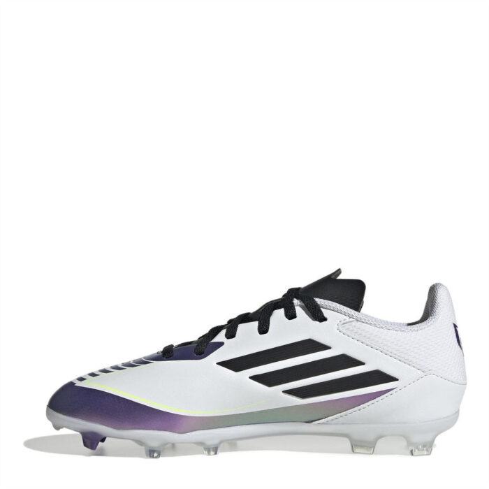 adidas F50 Junior Firm Ground Football Boots – White/Purple – view 2