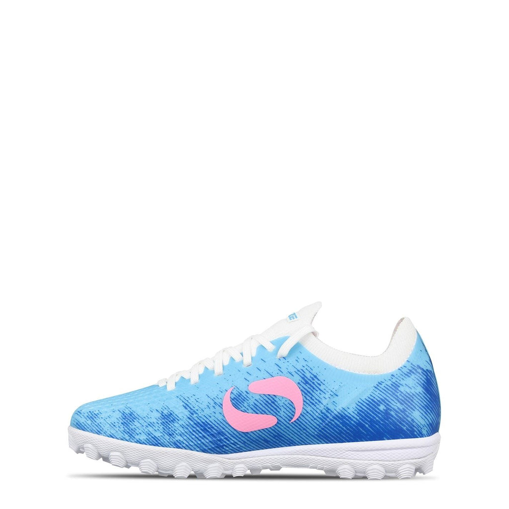 Sondico Blaze Junior Turf Football Boots – Blue/Pink/White – view 2