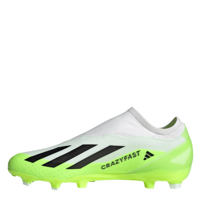 adidas X Crazyfast Firm Ground Football Boots – Wht/Blk/Lemon – view 2