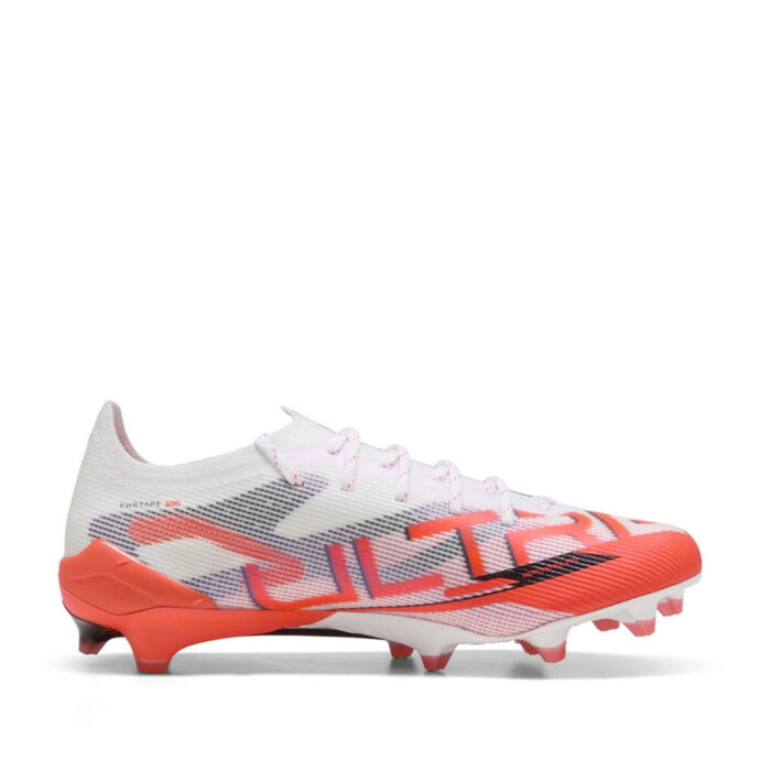 Puma Womens Ultra 5 Firm Ground Football Boots – White/Red - Image 4