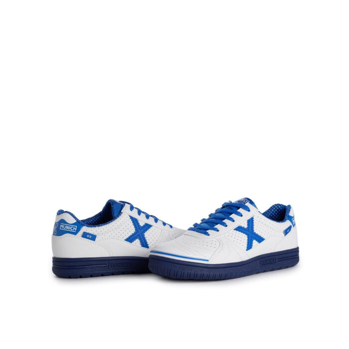 Munich Profit Junior Indoor Football Boots – White/Navy - Image 5