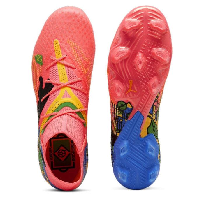 Puma Future 7 Firm Ground Football Boots – Orange/Blue/Grn – view 3